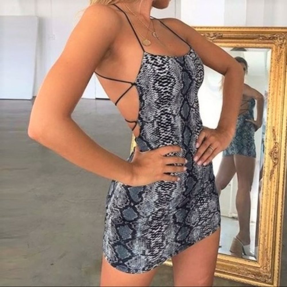 Snakeskin Bodycon Dress (M)